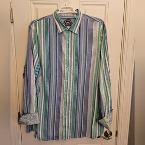Robert Graham Long Sleeve Striped Shirt 2XLT